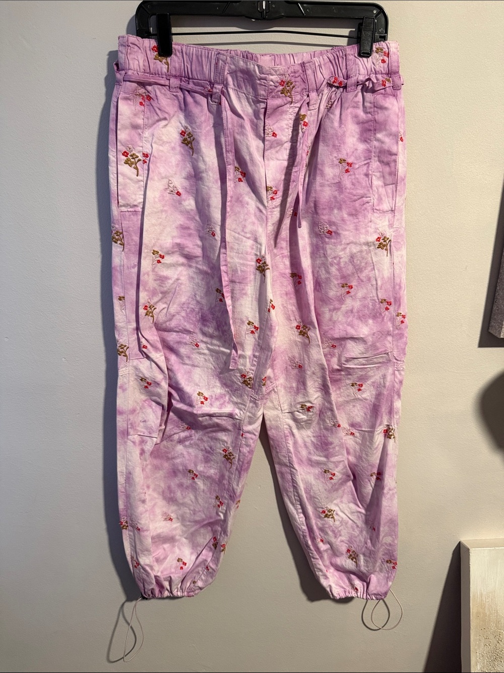Pilcro Pink Floral Drawstring Jogger Pants - S